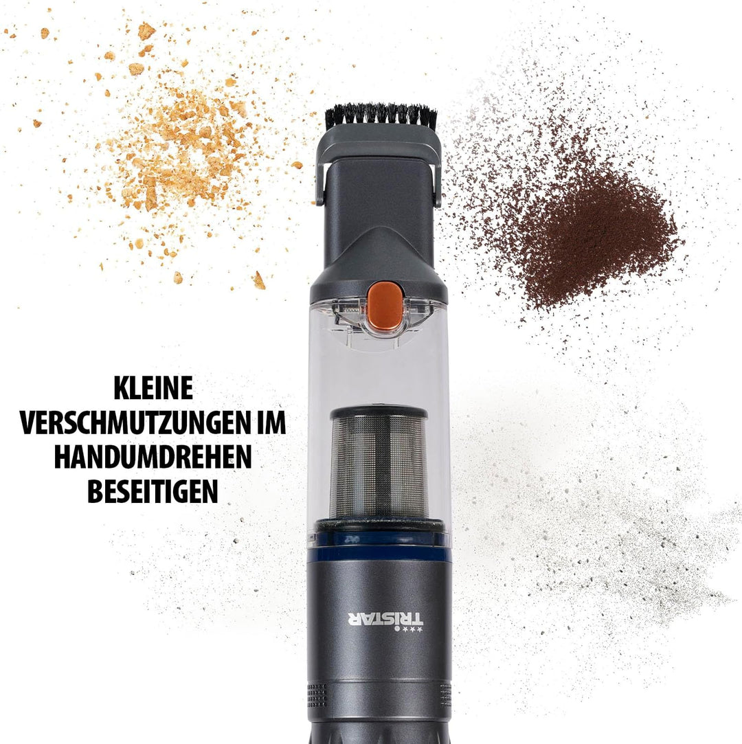 Tristar Handstaubsauger, 12 kPa Saugleistung, Kabellos, 90W BLDC-Motor, HEPA H12 Filter, 15 Min Lauf