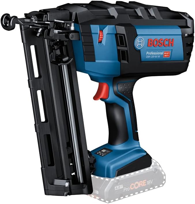 Bosch Professional 18V System Akku Nagler GNH 18V-64 (max. Nagel-Ø 1,6 mm, Nagellänge 64 mm, inkl. 2