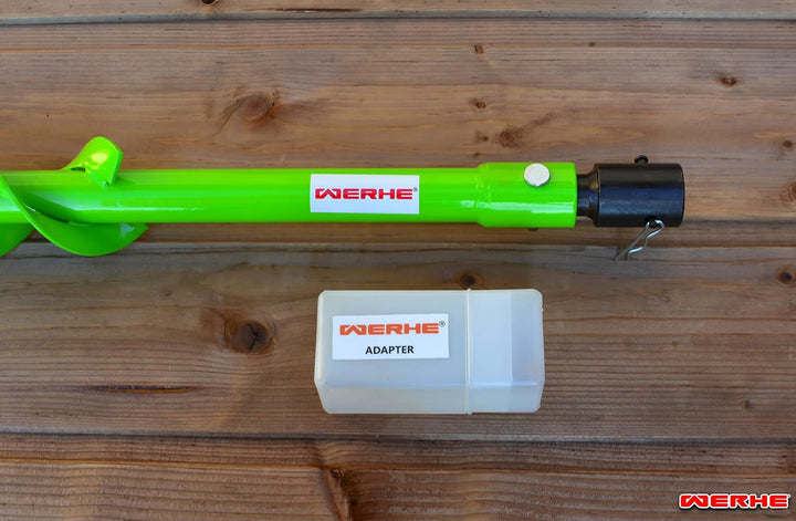 WERHE® Profi Bohrer VollStahl, Erdbohrer für bohrmaschine 60 mm Doppel-Welle extrem robust mit Stihl