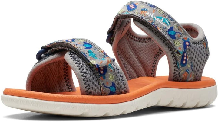 Clarks Mädchen Surfing Tide K Sandal 29.5 EU Grau, 29.5 EU Grau
