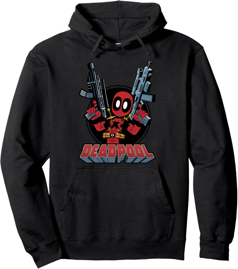 Marvel Deadpool Cartoon Guns Pullover Hoodie