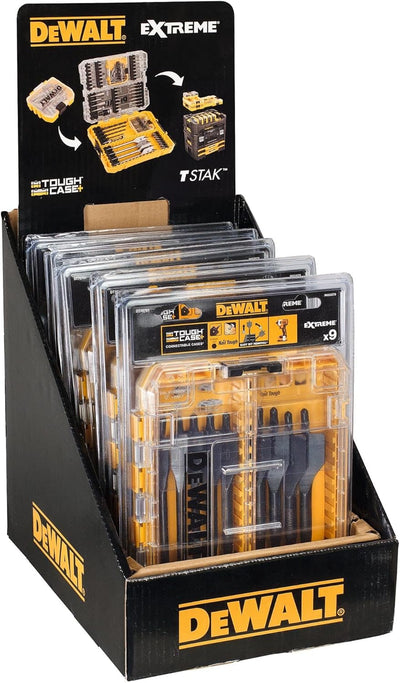 Dewalt Holz-Fräsbohrer-Set 9-tlg (12-32 mm, geschliffene Zentrierspitze, 1/4“ Schaft, für Hart-/Weic