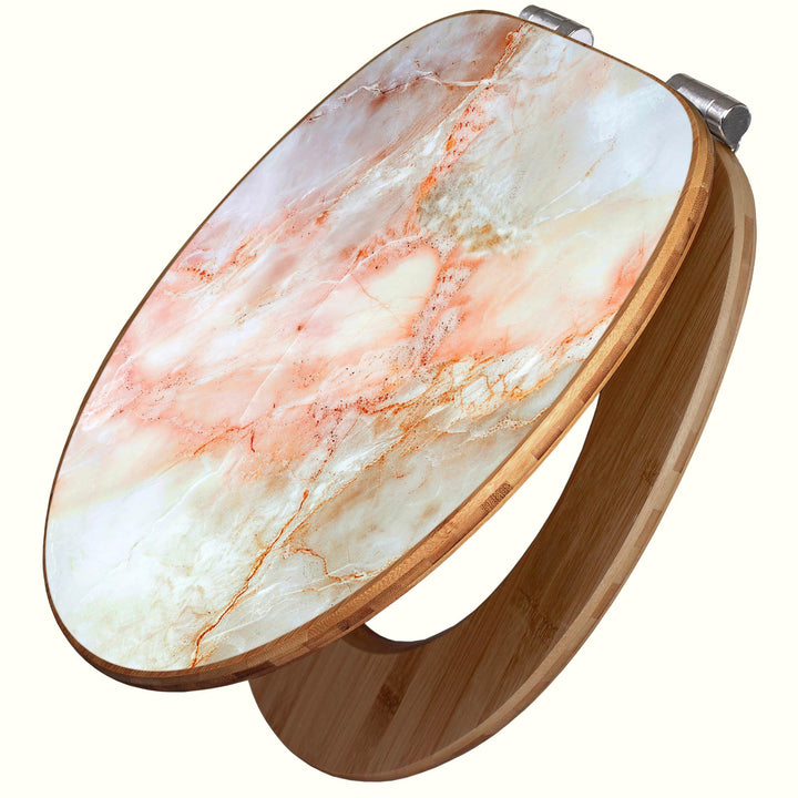 banjado Design WC Sitz Bambus Absenkautomatik 45,8x37,5cm - Toilettendeckel mit Absenkautomatik Holz