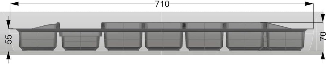 Generic Lana Solution Besteckeinsatz für 80er Schublade, 480,5 mm x 710 mm, anthrazit