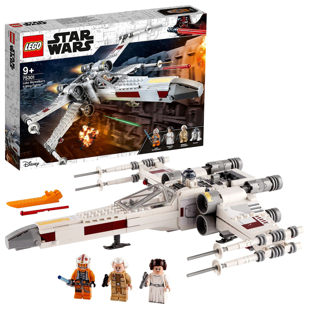 LEGO 75301 Star Wars Luke Skywalkers X-Wing Fighter Spielzeug mit Prinzessin Leia und Droide R2-D2 a
