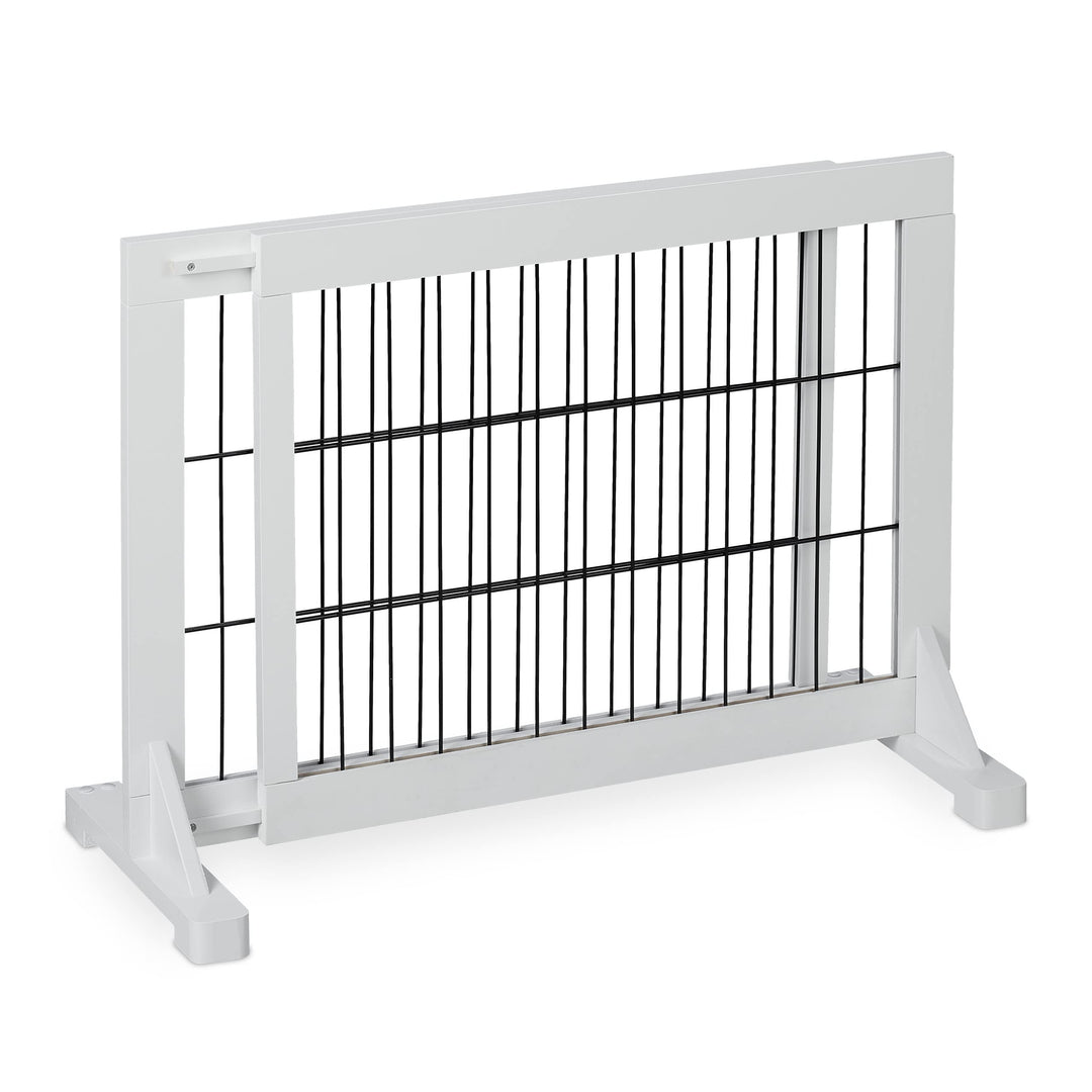 Relaxdays Absperrgitter, ausziehbares Schutzgitter, Treppe &amp; Tür, HxB: 56 x 70-108 cm, freistehend,