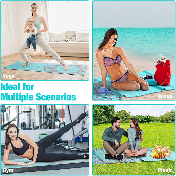 MoKo Yogamatten Handtuch, rutschfest Yoga Handtuch Auflage für Yogamatte Schweissabsorbierend Saugfä