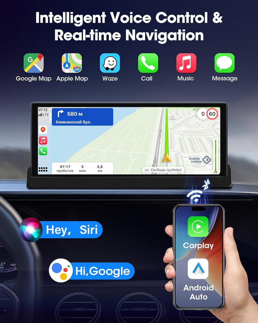 2026 Exklusivität Carplay Android Auto Display mit Stehende Halterung 10,26 Zoll Touchscreen Display