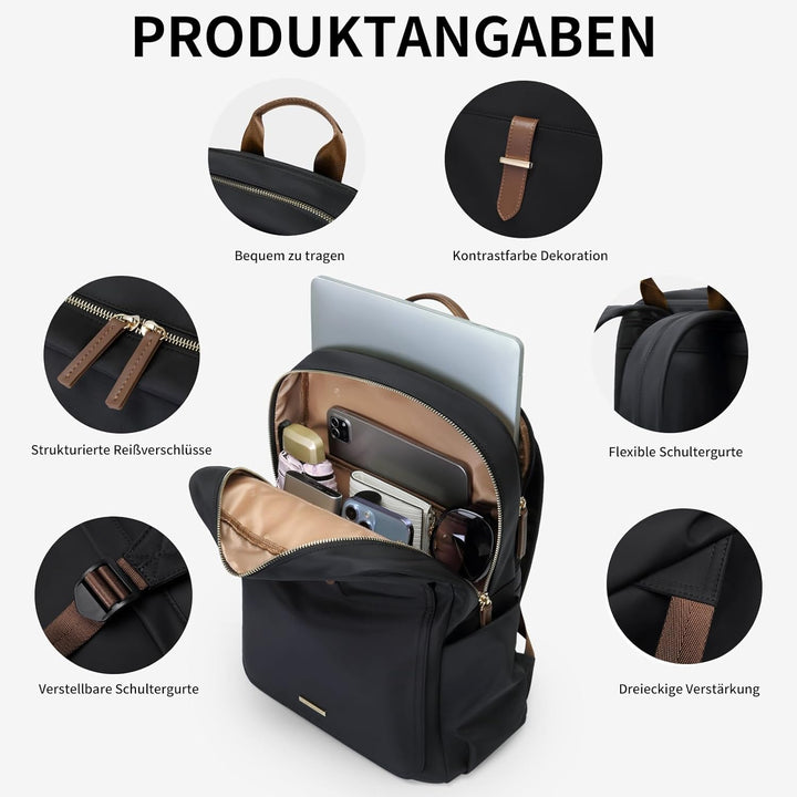 GOLF SUPAGS Rucksack Damen, Grosse Laptop Rucksack 16 Zoll Schulrucksack Laptoptasche Business Rucks