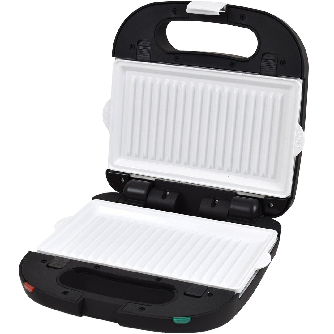 Syntrox Germany Kombigerät mit Wechselplatten SM-1500W Perom, Antihaftbeschichtet, Edelstahl, Schwar