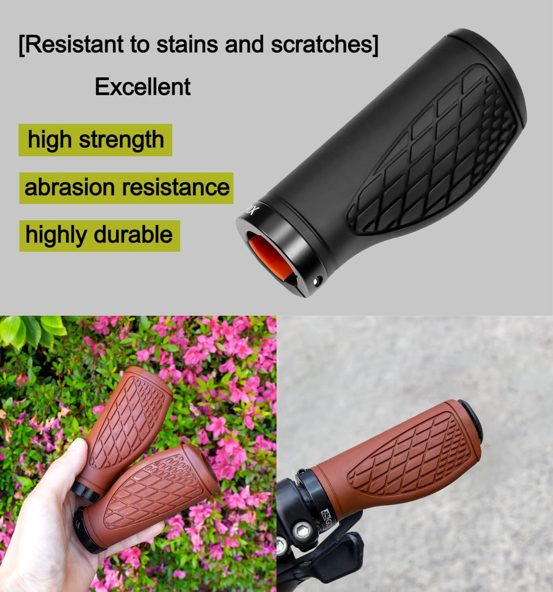 GORIX Bike Ergo Grips Bar End Cycle Lock On Lenker Mountainbike MTB [95mmｘ95mm・128mmｘ95mm] (GX-AGOO)