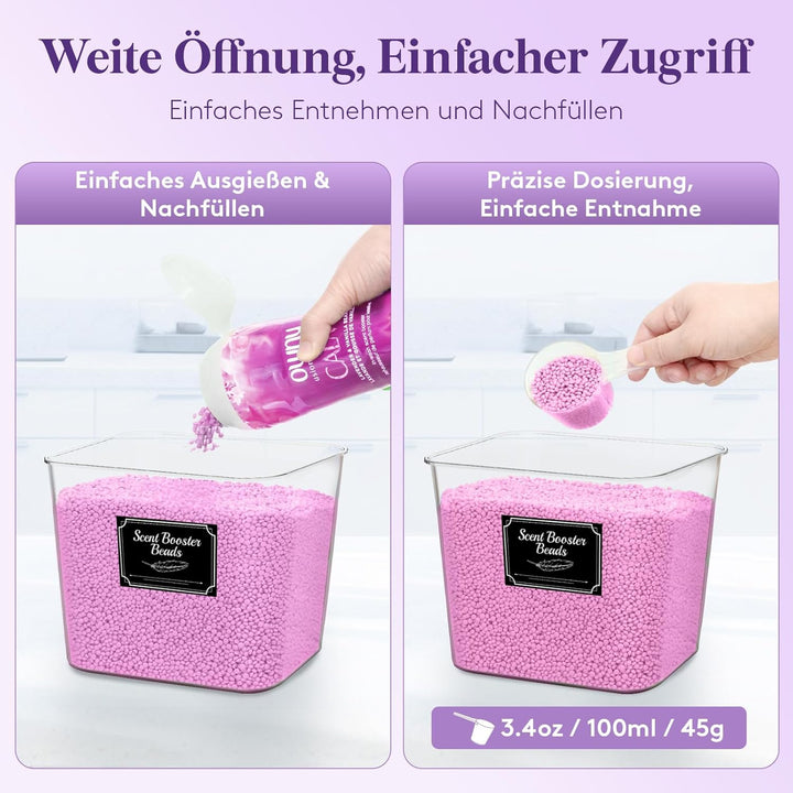 Lifewit 4 Stück 2700 ml/0.72gal Waschmittel Aufbewahrung für Wäsche Pods mit Etiketten und Löffeln,