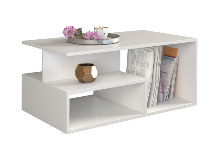 VBChome Kaffeetisch 90 x 51 x 43 cm Weiss Couchtisch Wohnzimmertisch Teetisch Beistelltisch Sofatisc