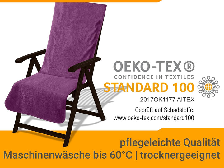 npluseins 2er Pack Auflagen für Sonnenliege und Gartenliege 1594.2319, Stuhl 60 x 130 cm, Beere Stuh