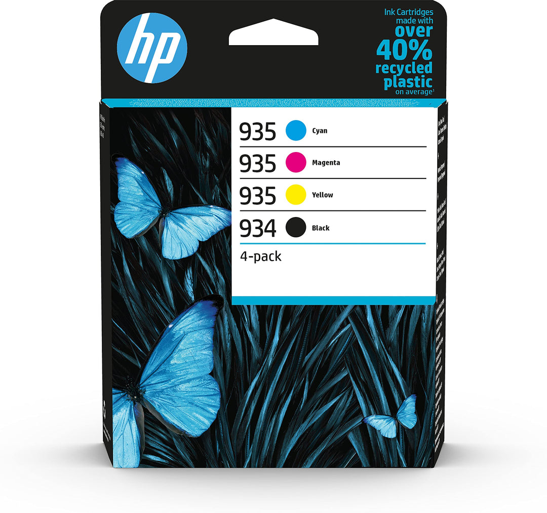 HP 934 Pack de 4 Cartouches d'encre Noire/ 935 Pack de 4 Cartouches d'encre Cyan/Magenta/Jaune authe