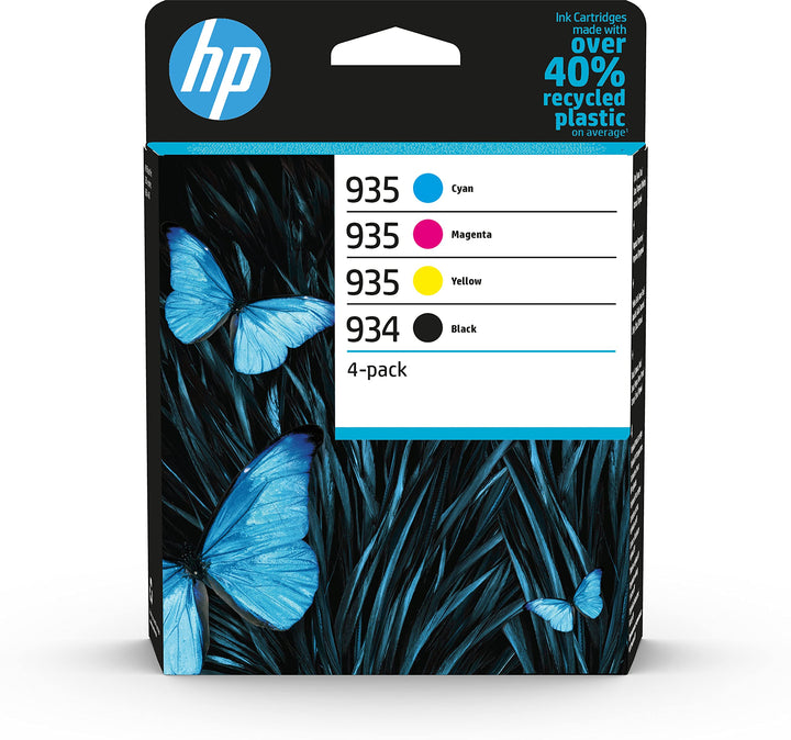 HP 934 Pack de 4 Cartouches d'encre Noire/ 935 Pack de 4 Cartouches d'encre Cyan/Magenta/Jaune authe