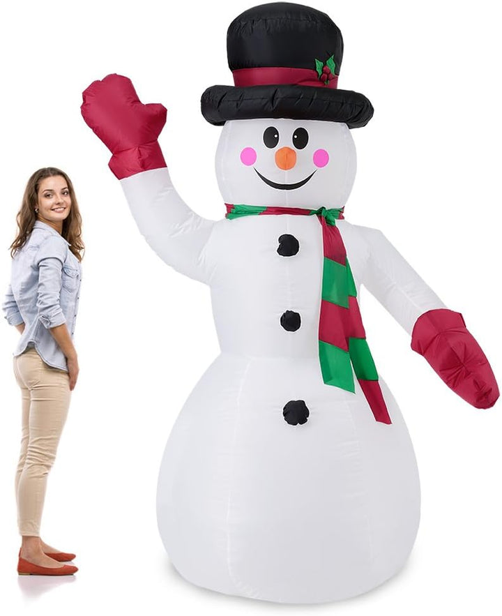[en.casa] Riesiger Schneemann 240cm LED Beleuchtet Weihnachten Deko Lebensgross Aufblasbar