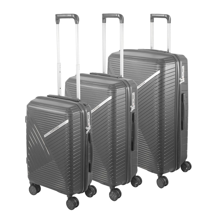 Hartschalen Kofferset 3-teilig aus Polypropylen, 55 cm 66 cm 74 cm (43L 65L 110L), mit TSA Zahlensch
