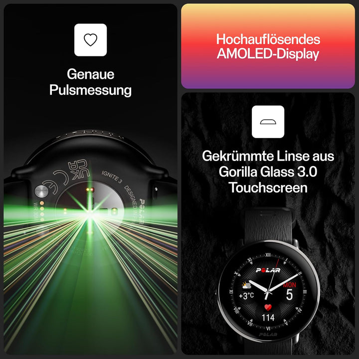 Polar Ignite 3 Titanium – Fitness- und Wellness-Smartwatch mit GPS, Schlafanalyse, AMOLED-Display, 2