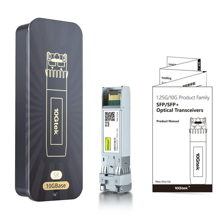 10Gtek 4-Stück 10Gb SFP+ LR Singlemode Modul, 10GBase-LR LC Transceiver Kompatibel für Cisco SFP-10G