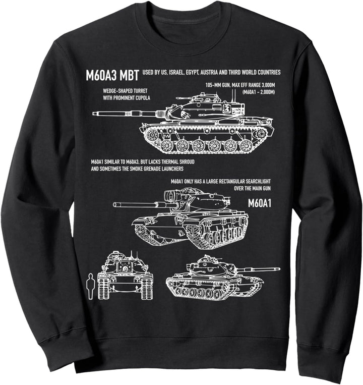 M60A3 Patton Tank Blaupause Erkennung Sweatshirt