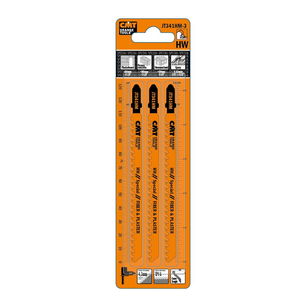 CMT ORANGE TOOLS JT341HM-3-3 BIM-STICHSÄGEBLÄTTER HM 132X5-50X6TPI I 4-3/8 | L 5-1/4 | TPI 6 | PKG 3