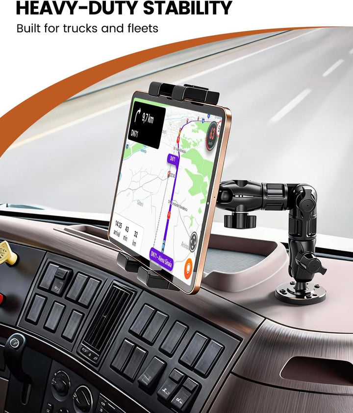 OHLPRO Tablet Halterung LKW Armaturenbrett - Heavy Duty Bohrsockel iPad Halter Auto & Wohnmobil, 360