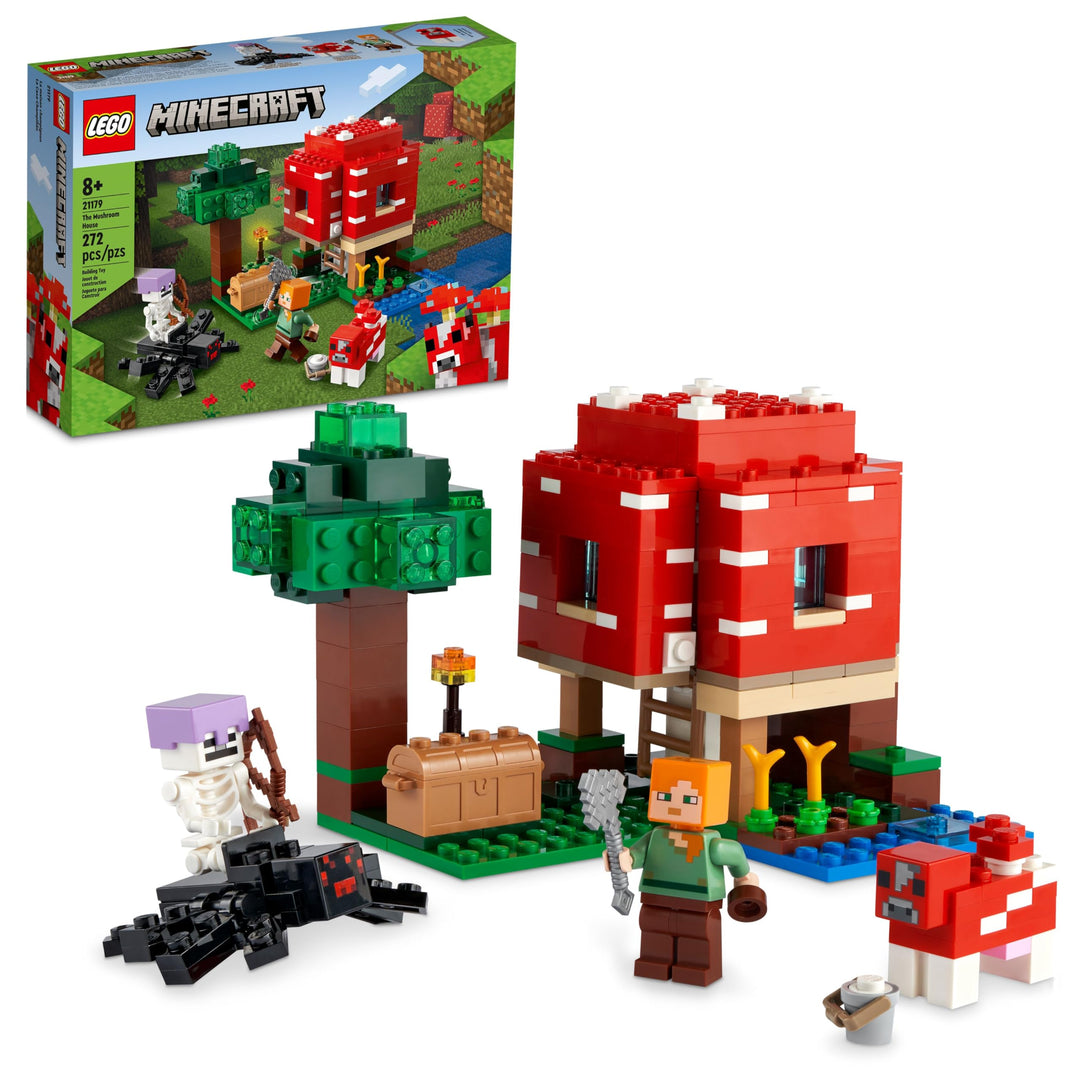 LEGO Minecraft The Mushroom House 21179 Building Kit; Toy House Playset; Great Gift for Kids and Pla