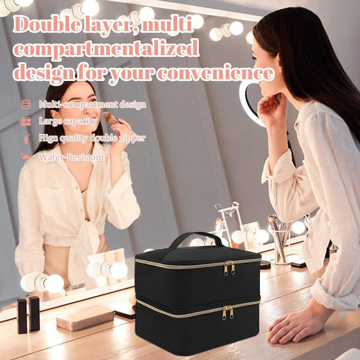 Nagellack Aufbewahrung Tasche Doppelschicht Nagellacktasche Schwarz Nagel Taschen Nagellack Organize