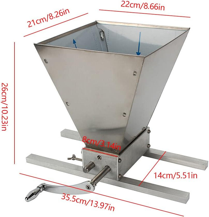 Verstellbare MalzmüHle Heimbrauer, Getreidemühle Handmühle Malzmühle, Futtermühle Nussmühle Regelven