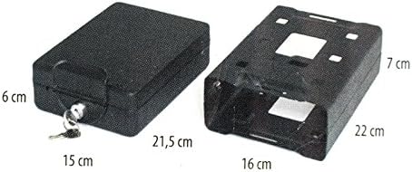Carbest Hochsichterheits Mobilsafe mit Schlüssel B 15 x T 21 x H 5,5 cm, Geldkasette, Tresor schwarz
