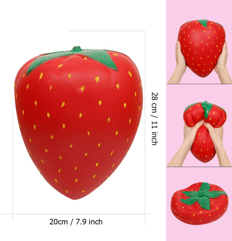 ANBOOR Squishies Erdbeere Super Gross Antistress Squishies Squeeze Quetschen Spielzeug Langsam Steig