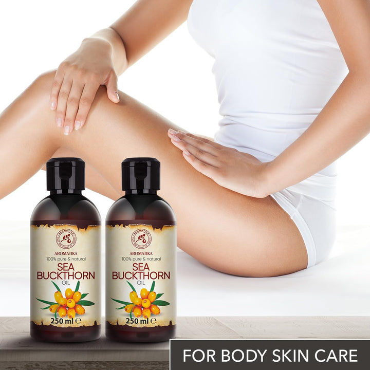 Sanddornöl Set 2x250ml - Hippophae Rhamnoides - Kaltgepresst - Sanddorn Öl - Sea Buckthorn Oil - Rei