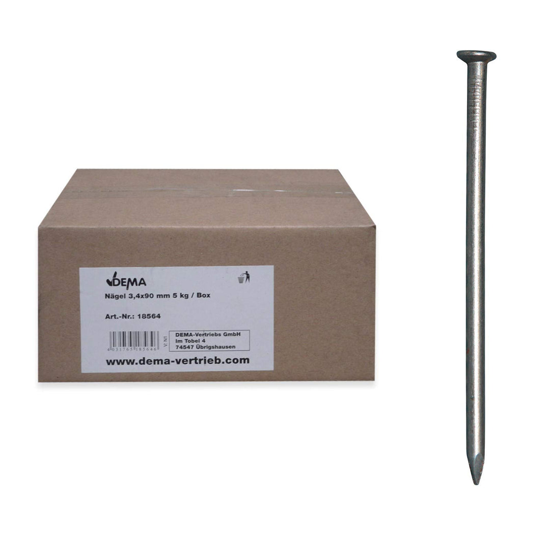 DEMA Nägel 3,4x90 mm 5 kg/Box 3,4 x 90 - 5 kg, 3,4 x 90 - 5 kg