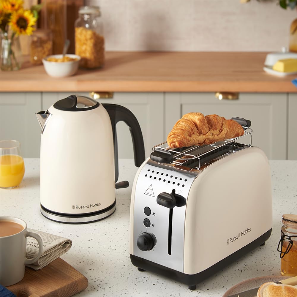 Russell Hobbs Wasserkocher [1,7L, 2400W] Colours Plus Jasmine (Edelstahl-Akzente, Schnellkochfunktio