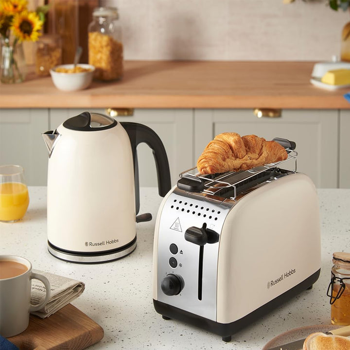 Russell Hobbs Wasserkocher [1,7L, 2400W] Colours Plus Jasmine (Edelstahl-Akzente, Schnellkochfunktio