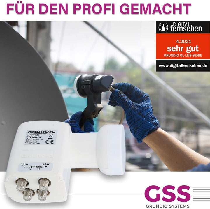[Test SEHR GUT *] GSS Quattro LNB Weiss für Multischalter, Multiswitch geeignet - mit LTE Filter - S