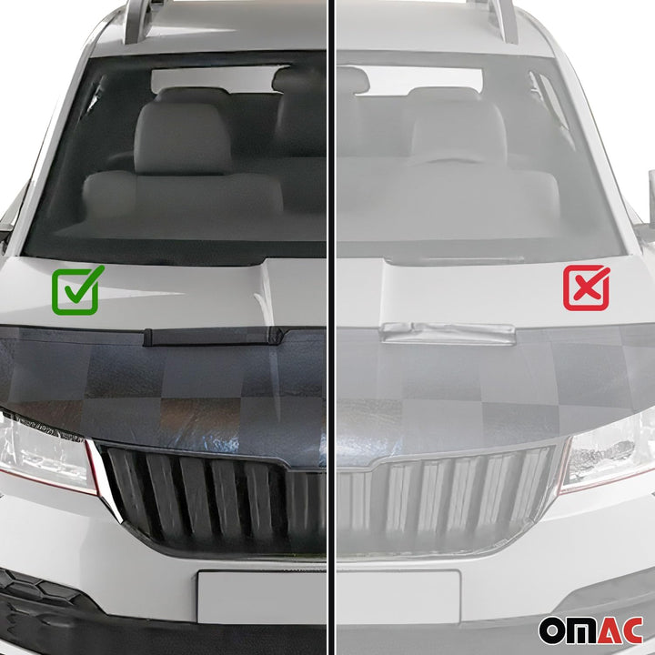 OMAC Haubenbra Steinschlagschutz Bonnet Bra kompatibel mit VW Passat B8 2015-2019 Kariert Halb Karie