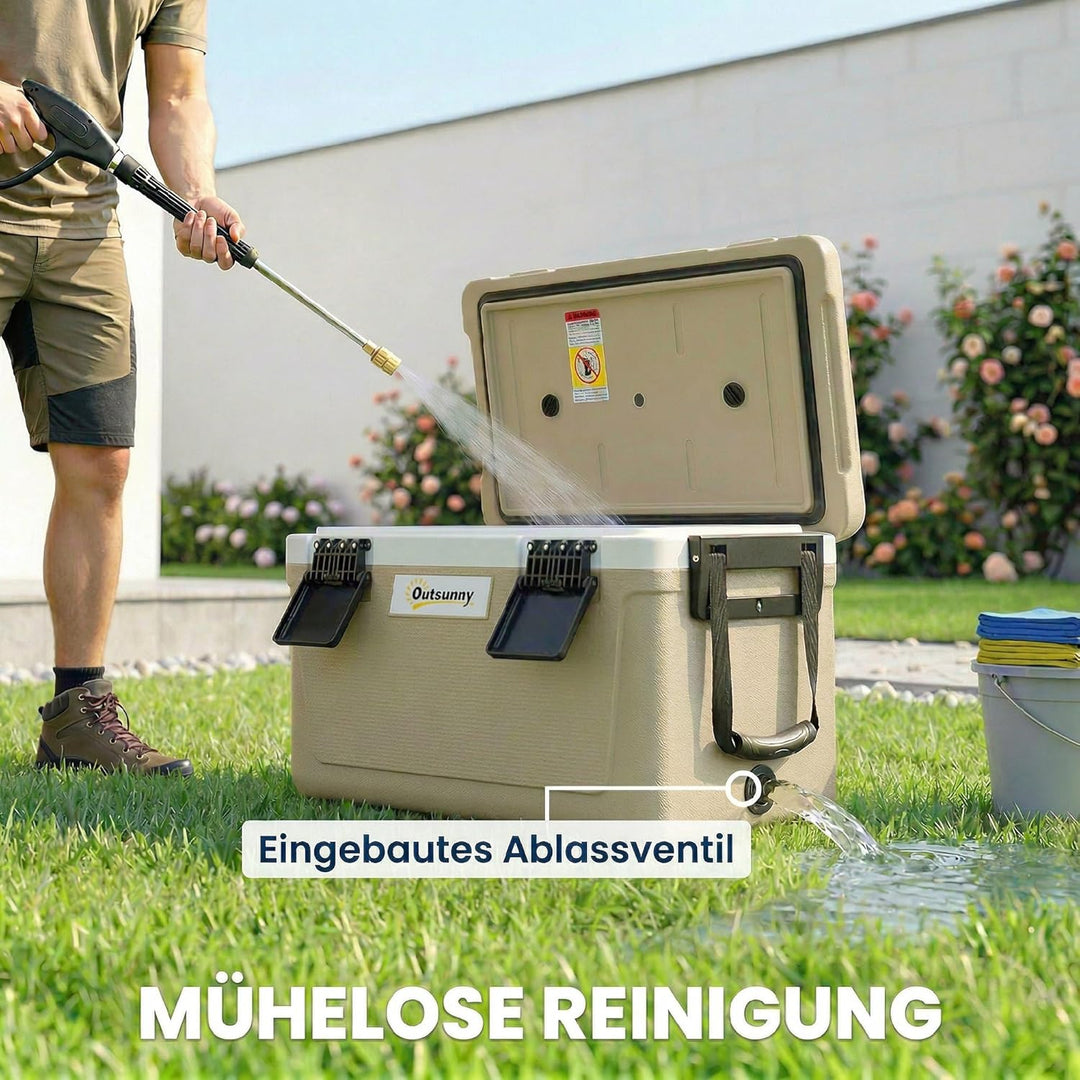 Outsunny Kühlbox 42,6L Grosse Passive Thermobox bis zu 72 Std. Kühlung, mit PU-Vollschaumisolierung