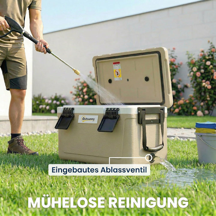 Outsunny Kühlbox 42,6L Grosse Passive Thermobox bis zu 72 Std. Kühlung, mit PU-Vollschaumisolierung