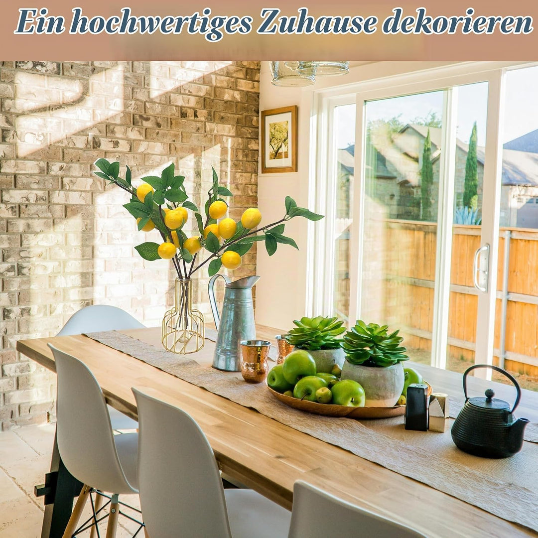 DHER 5pcs Künstlicher Zitronenzweig, Simulation Obst Dekoration, für Haus, Tischdekoration, Hochzeit