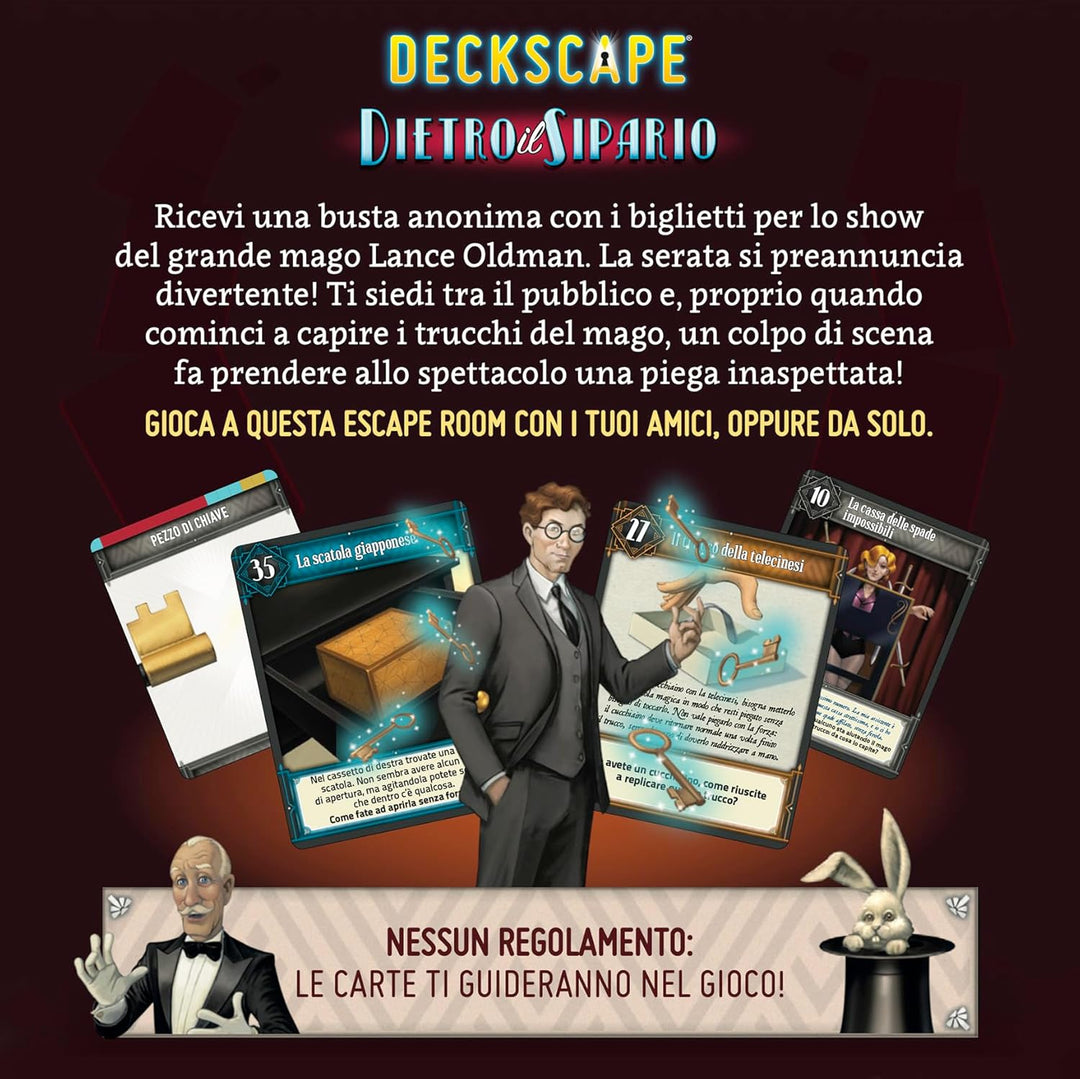 DV Spiele - Deckscape-Hinter der Sipario-EIN Escape Room Pocket - Italienische Edition, Mehrfarbig,