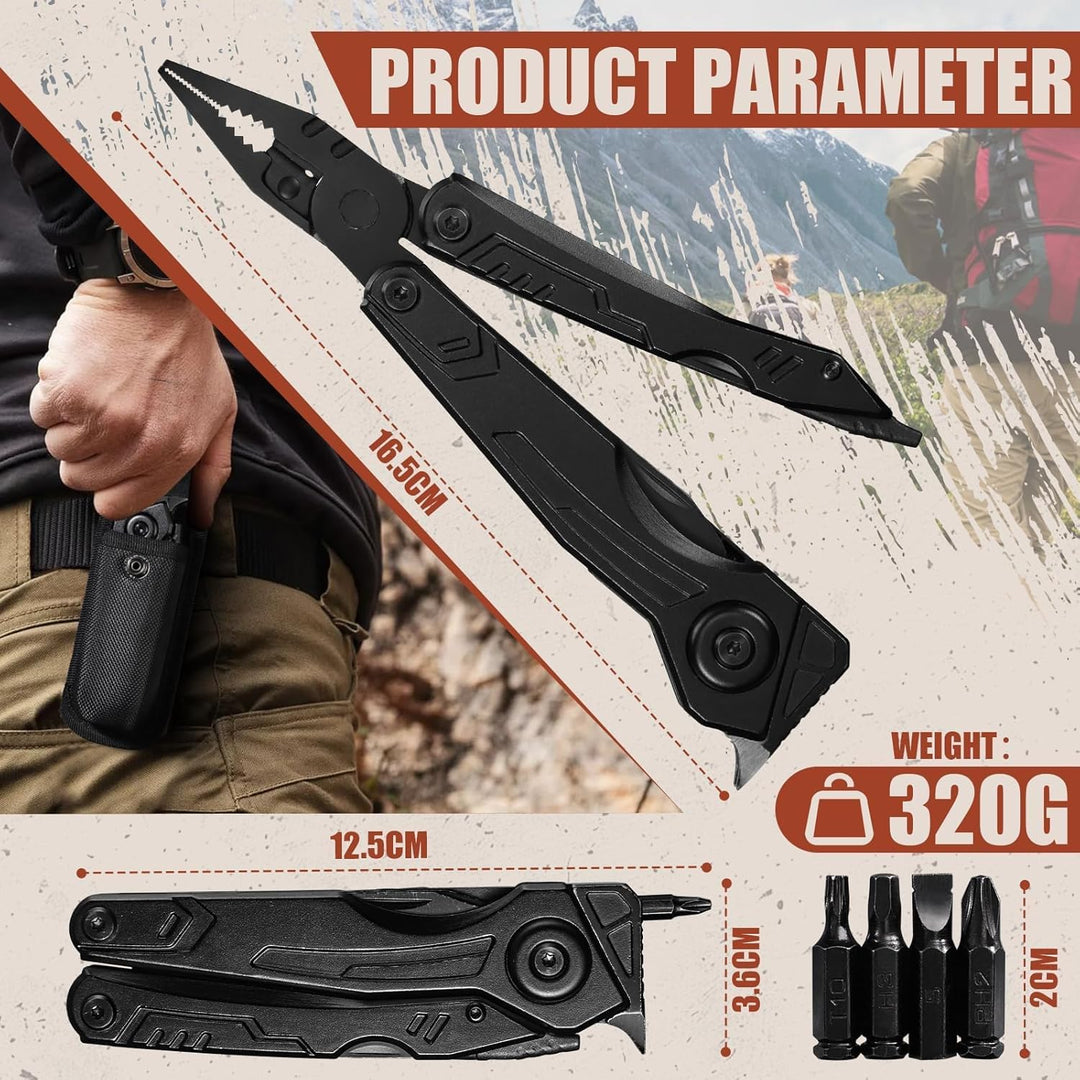 Freelander 21 in 1 Faltbares Multitool Werkzeug - Zange Mit Taschenmesser, Säge, Schraubendreher Bit