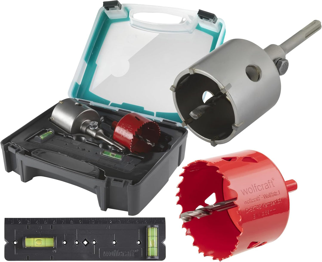 wolfcraft Lochsägen-Set „Universal“, 3-tlg. I 5982000 I Für Ø-68-mm-Bohrungen in Beton, Mauerwerk, S