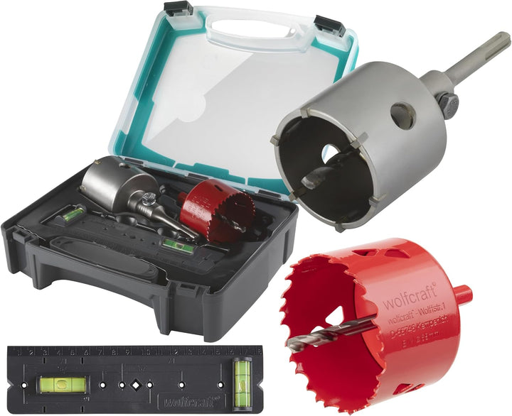 wolfcraft Lochsägen-Set „Universal“, 3-tlg. I 5982000 I Für Ø-68-mm-Bohrungen in Beton, Mauerwerk, S