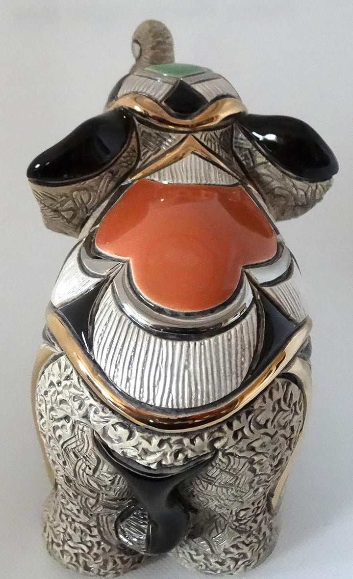 De Rosa Rinconada, Handbemalte Keramikskulptur, Asiatischer Elefant