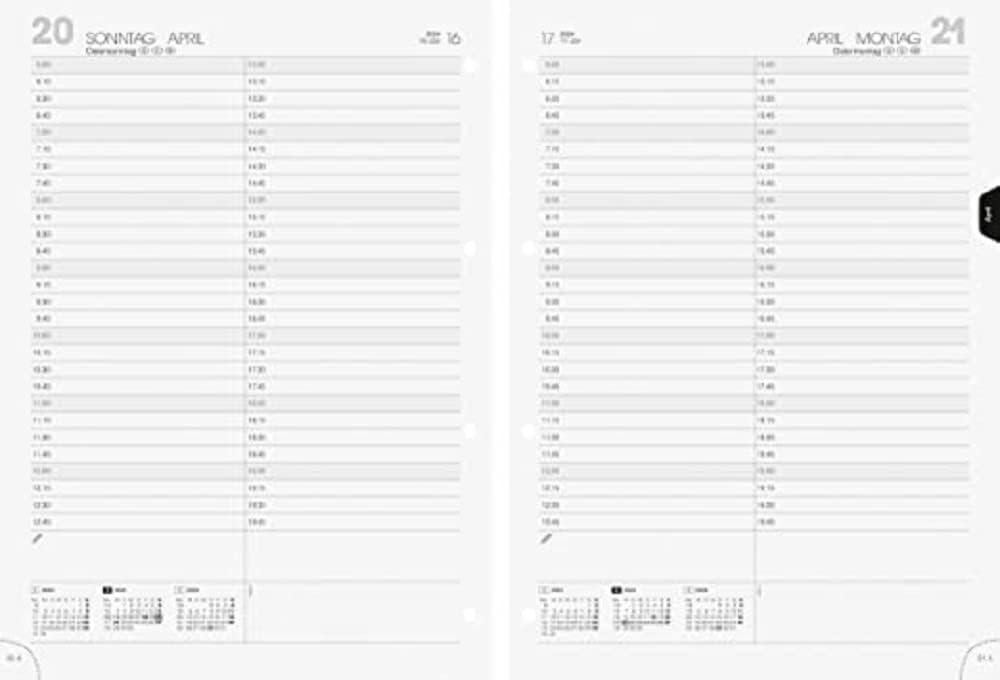 BRUNNEN Tages-Ersatzkalendarium Modell 787 2024 1 Seite = 1 Tag A4 weiss