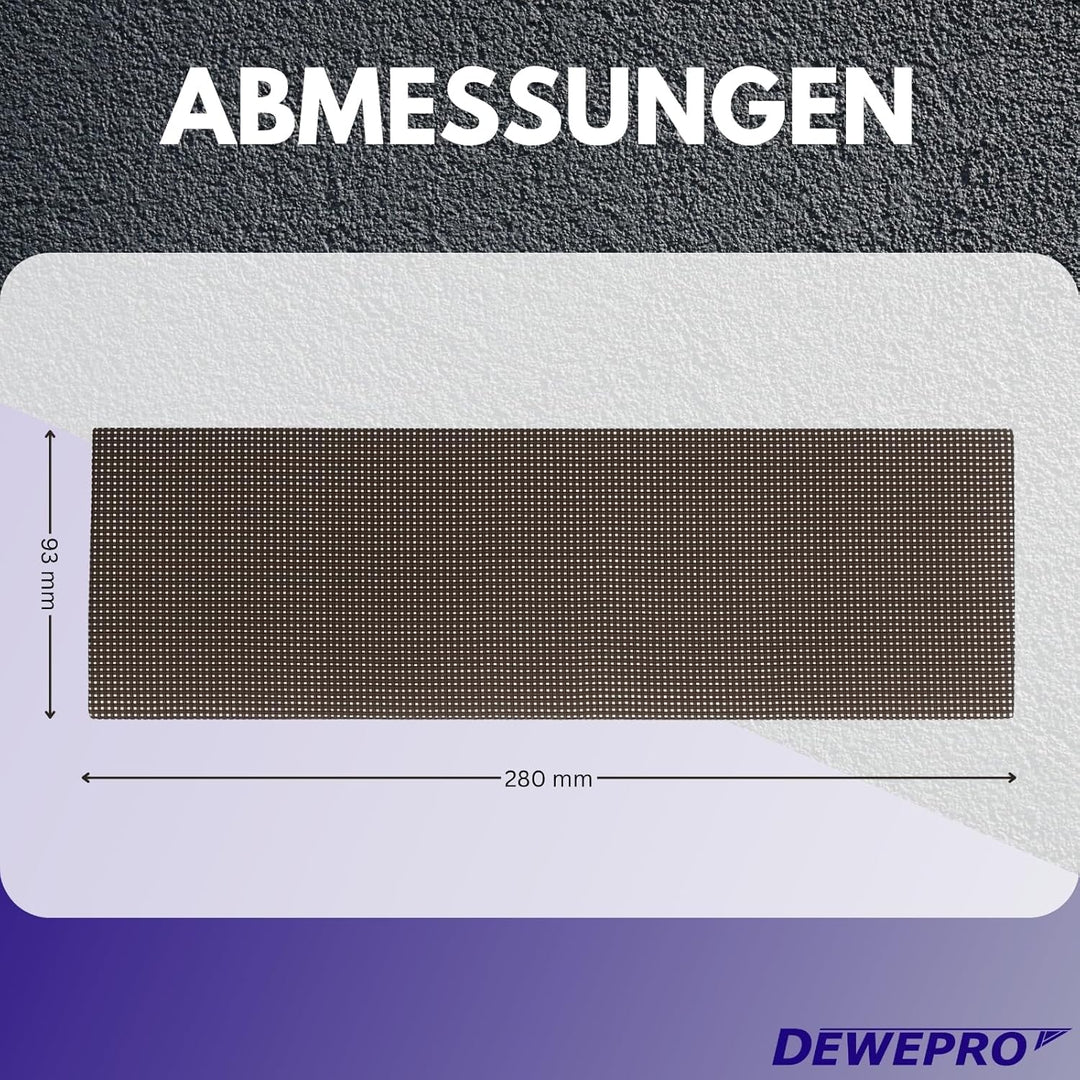 DEWEPRO Schleifgitter 50 Stück Körnung 80-280 x 93 mm - Schleifgitter zum Einspannen für staubarmes