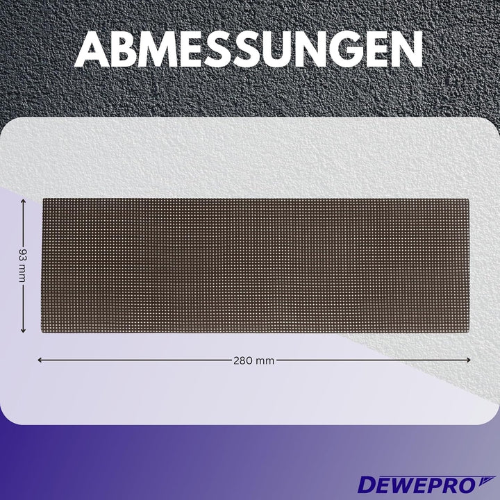 DEWEPRO Schleifgitter 50 Stück Körnung 120-280 x 93 mm - Schleifgitter zum Einspannen für staubarmes