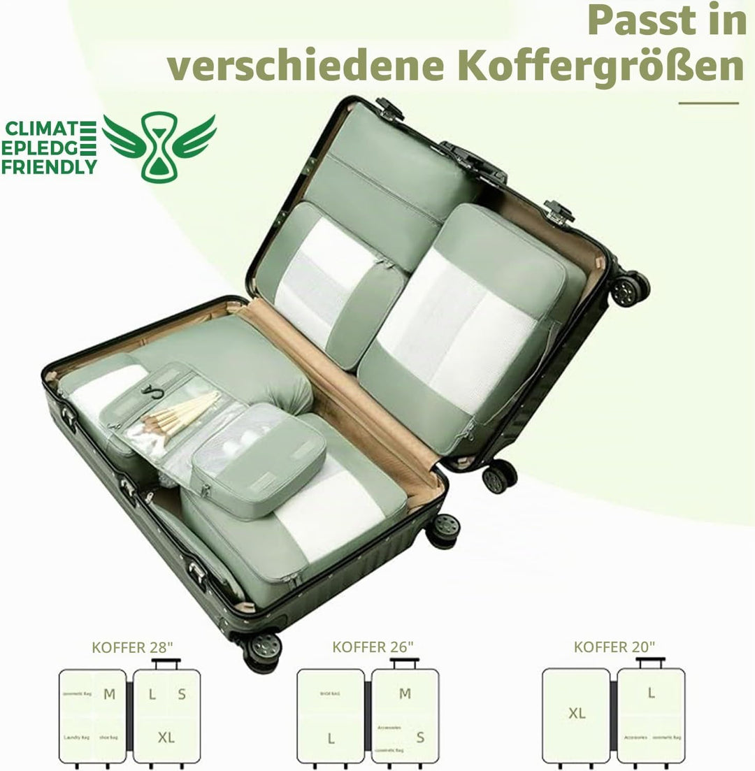 BAGAIL 8er-Set Packwürfel in verschiedenen Grössen Packorganizer für Reisezubehör Handgepäckkoffer –